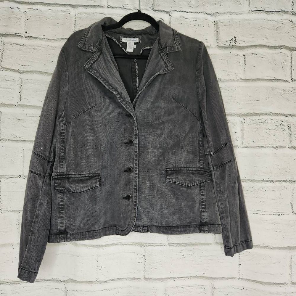 Carbon2Cobalt Beachfront in Lightweight Twill Blazer Jacket Dark Gray Size Large